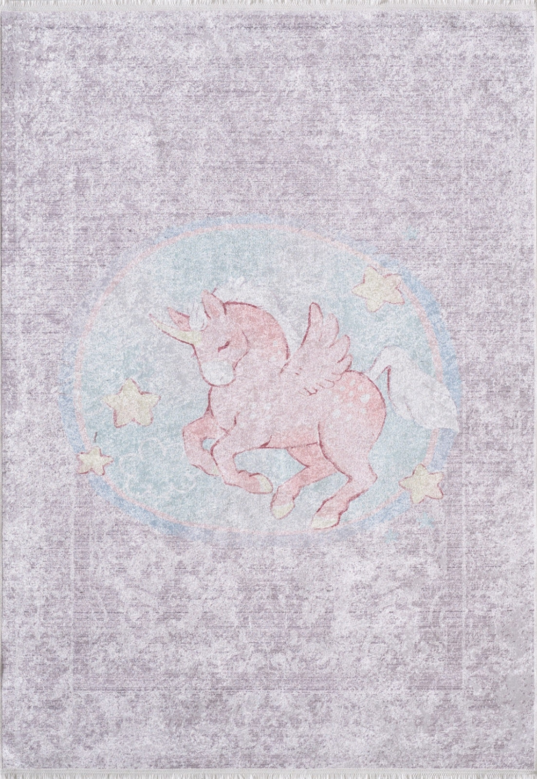 Klodzka Mor Figürlü Dijital Baskı Çocuk Odası Halısı Halınet