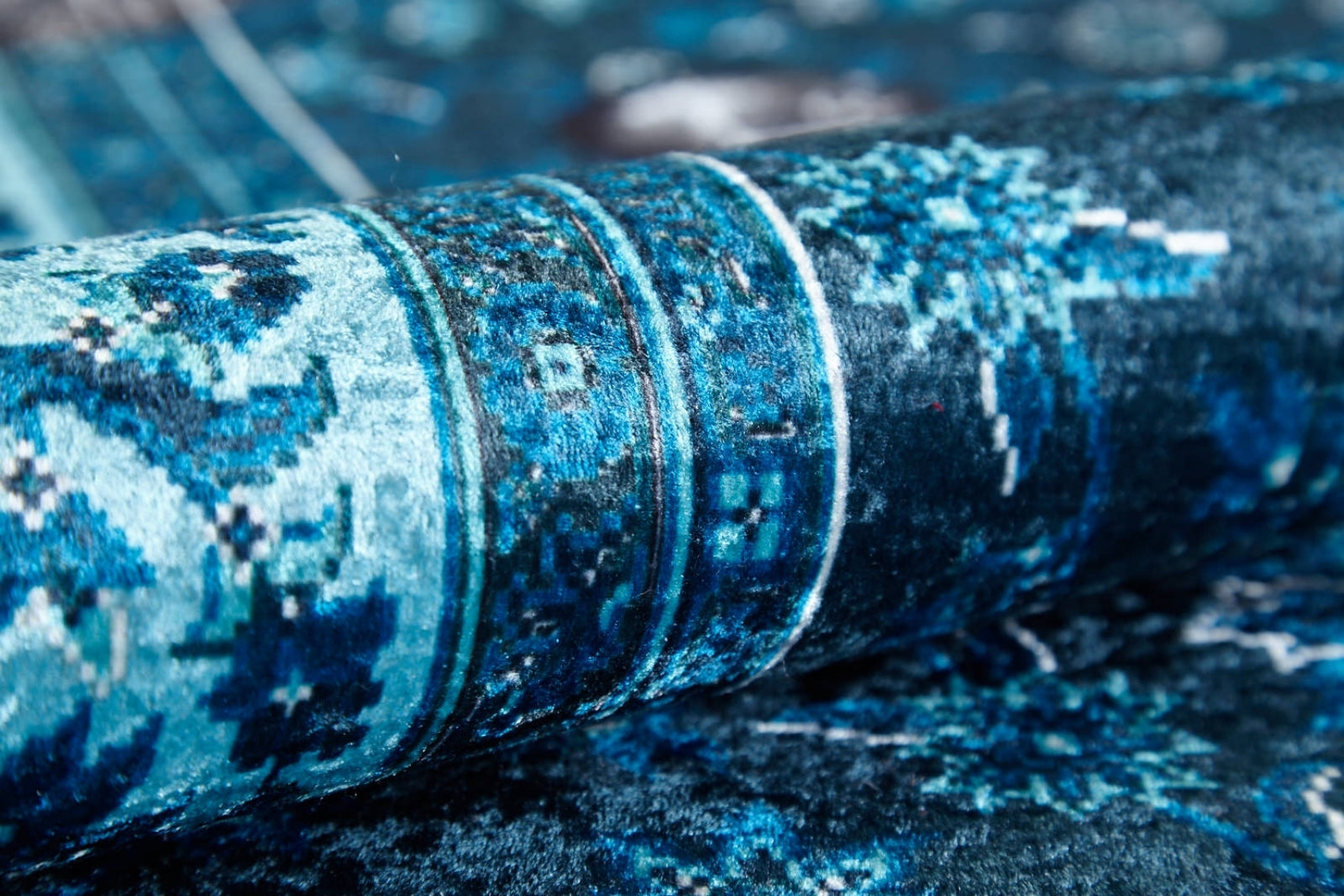 Kalisz Mavi Özel Tasarım Dijital Baskı Halı Halınet