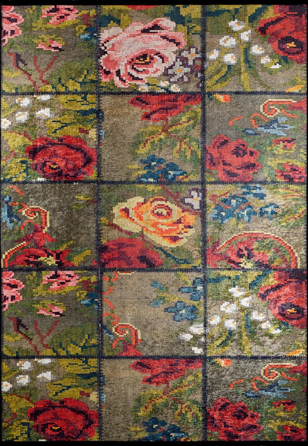 Modern Patchwork Halı - Yıkanabilir - Kaymaz Taban - Pati Dostu