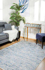Light Gray Blue Modern Striped Living Room Rug