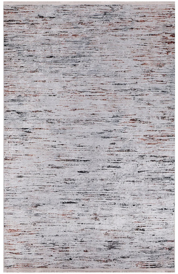 Gri Dokulu Modern Halı - Yıkanabilir - Kaymaz Taban - Pati Dostu