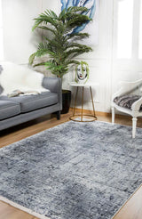 Grey White Distressed Living Room Rug HLN477 - Polyester