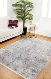 Tulun Gri Çizgili Dijital Baskı Halı Halınet