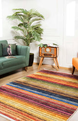 Multicolor Geometric Modern Living Room Rug - Polyester