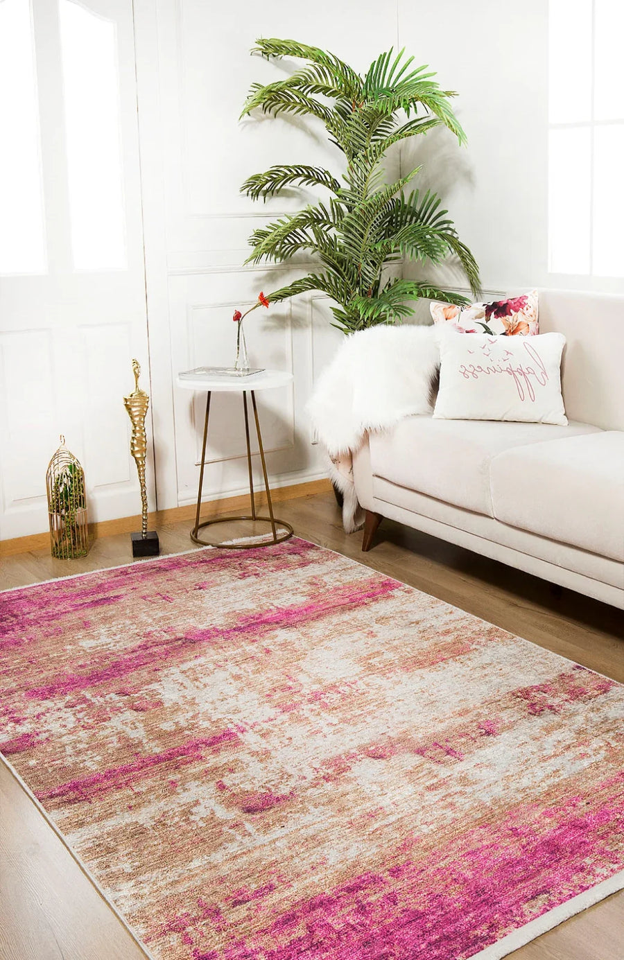 Dokulu Modern Halı - Yıkanabilir - Kaymaz Taban - Pati Dostu