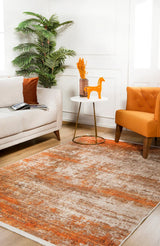 Kurgan Orange Modern Digital Printed Carpet