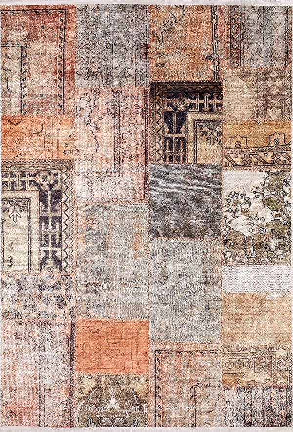 Etnik Modern Halı - Yıkanabilir - Kaymaz Taban - Pati Dostu