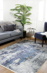 Grey Blue Modern Living Room Rug