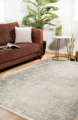 Outlet Digital bedruckter Teppich Grau - Weiß Polypropylen 80x300 cm