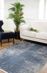 Blue Grey Modern Living Room Rug HLN801 - Polyester