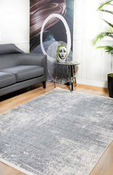 Grey White Modern Living Room Rug HLN802 - Polyester