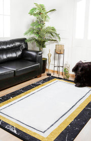 Maykop Beyaz Çerçeveli Dijital Baskı Halı Halınet