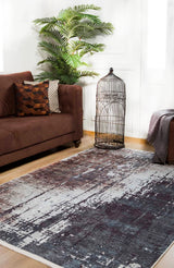 Grey Dark Grey Modern Living Room Rug Patterned - Polyester
