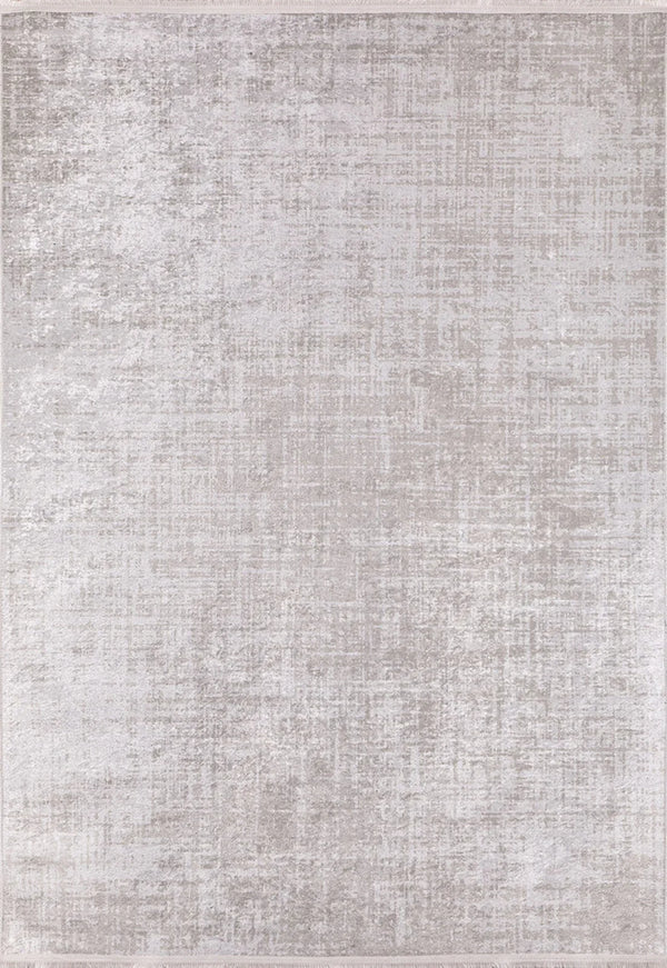 Beyaz Krem Dokulu Modern Halı - Yıkanabilir - Kaymaz Taban - Pati Dostu
