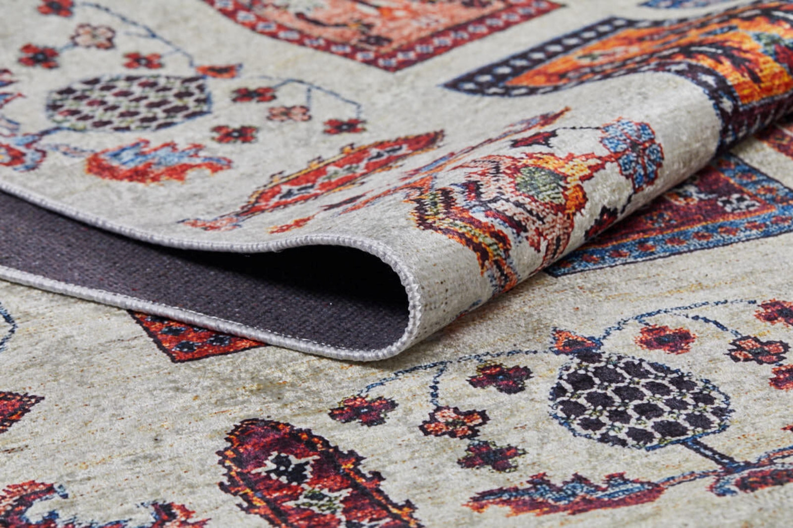 Yukon Bej Patchwork Dijital Baskı Halı Halınet