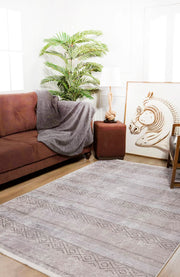 Bej Minimalist Modern Halı - Yıkanabilir - Kaymaz Taban - Pati Dostu