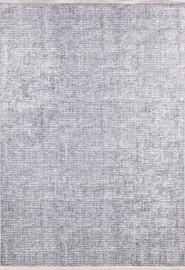 Beyaz Gri Dokulu Modern Halı - Yıkanabilir - Kaymaz Taban - Pati Dostu