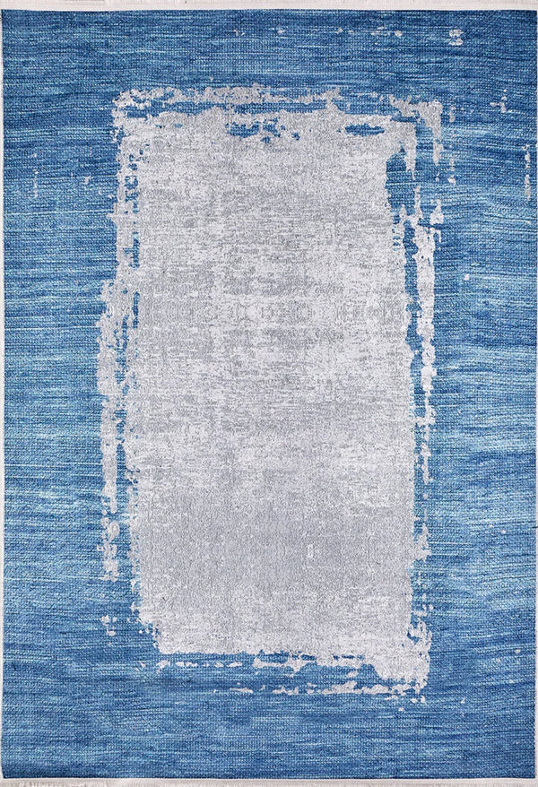 Beyaz Gri Eskitme Modern Halı - Yıkanabilir - Kaymaz Taban - Pati Dostu