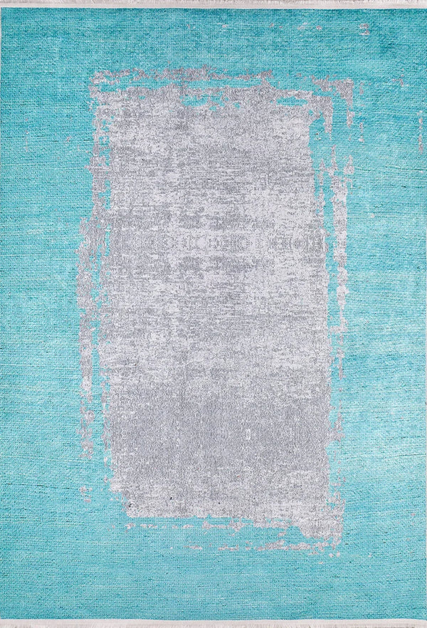 Gri Bordürlü Modern Halı - Yıkanabilir - Kaymaz Taban - Pati Dostu