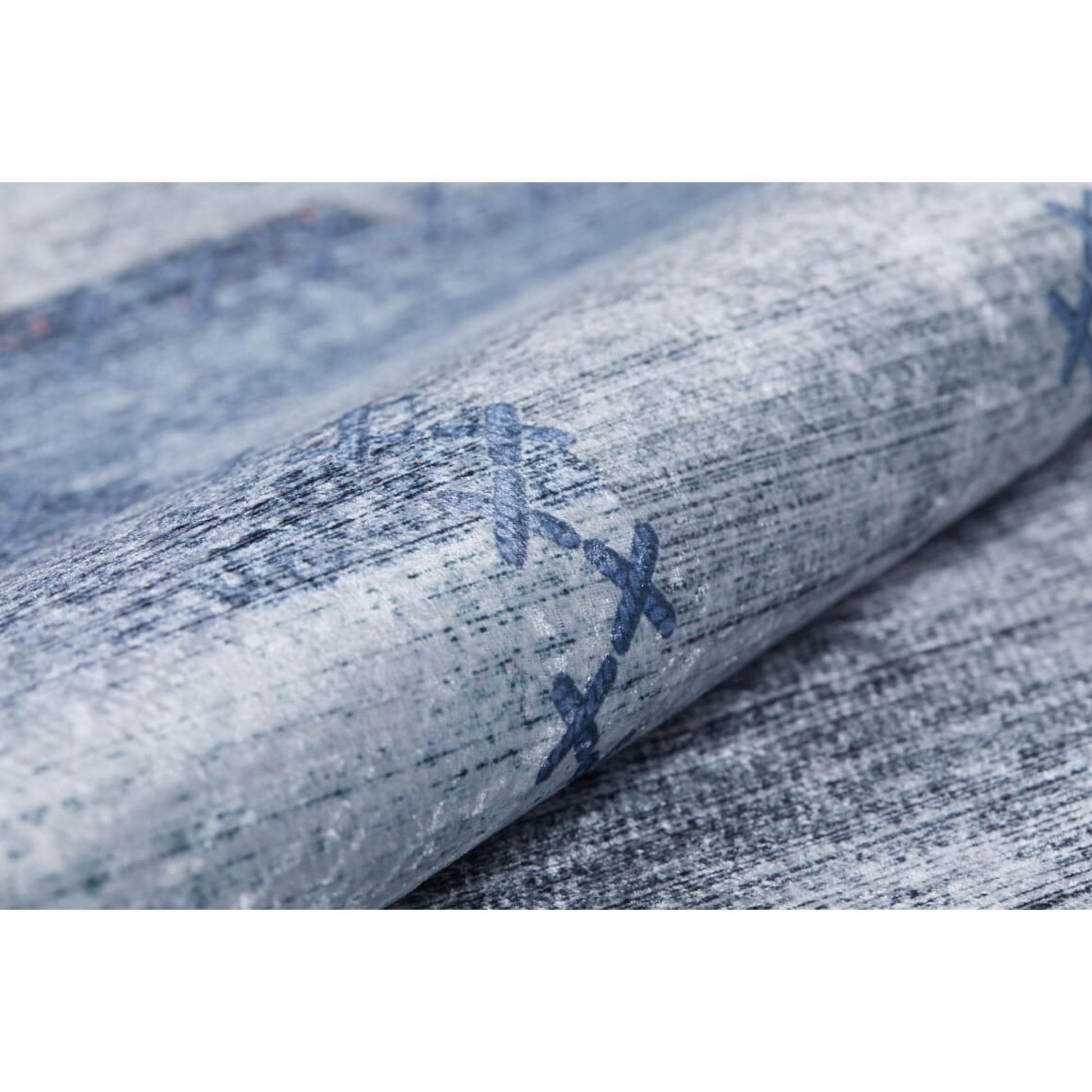 Cengdu Mavi Patchwork Dijital Baskı Halı Halınet