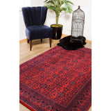 Kırmızı Etnik Desenli Polyester Dekoratif Halı