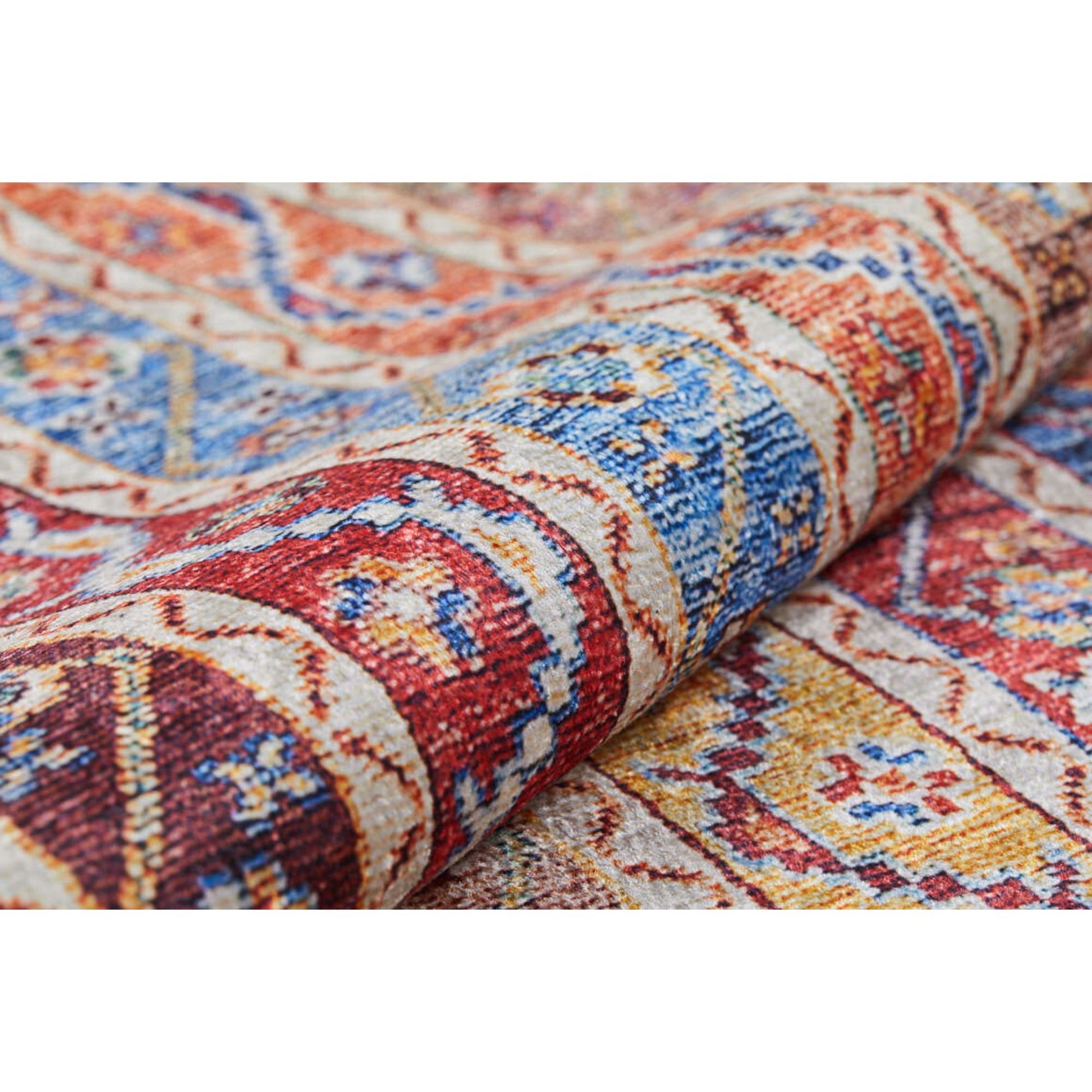 Caykovski Turuncu Geometrik Dijital Baskı Halı Halınet