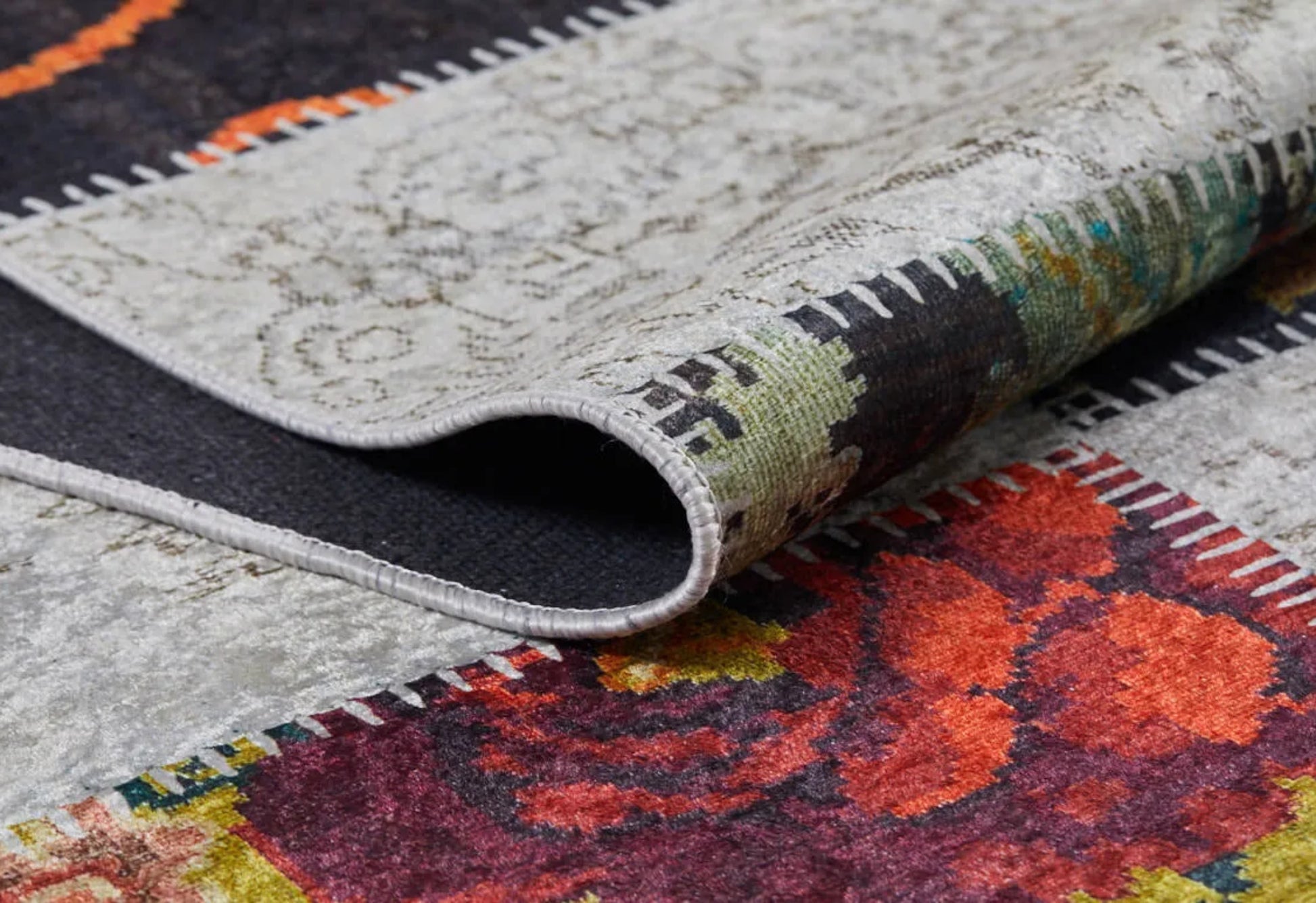 Vuhan Beyaz Patchwork Dijital Baskı Halı Halınet