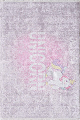 Pale Purple Pink Distressed Pattern Kids' Room Rug - Polyester Digital Print