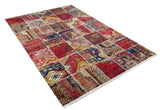 Red Cobalt Blue Vintage Decorative Rug Polyester