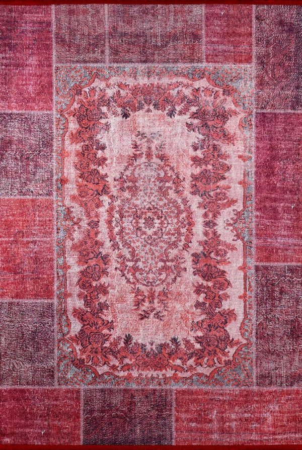 Bohem Stil Eskitme Halı - Yıkanabilir - Kaymaz Taban - Pati Dostu