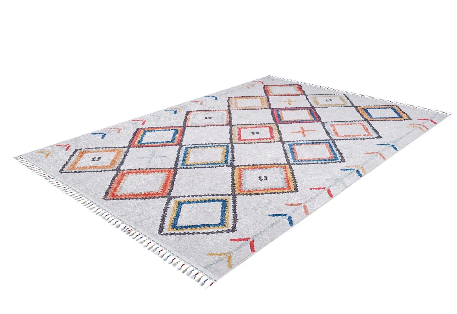 Kozuchow Kırmızı Geometrik Dijital Baskı Halı Halınet