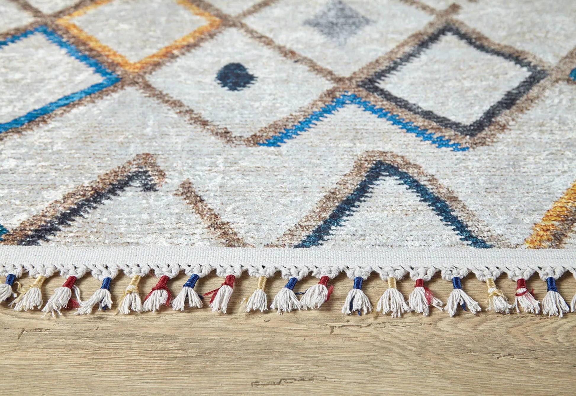 Kowal Krem Geometrik Dijital Baskı Halı Halınet