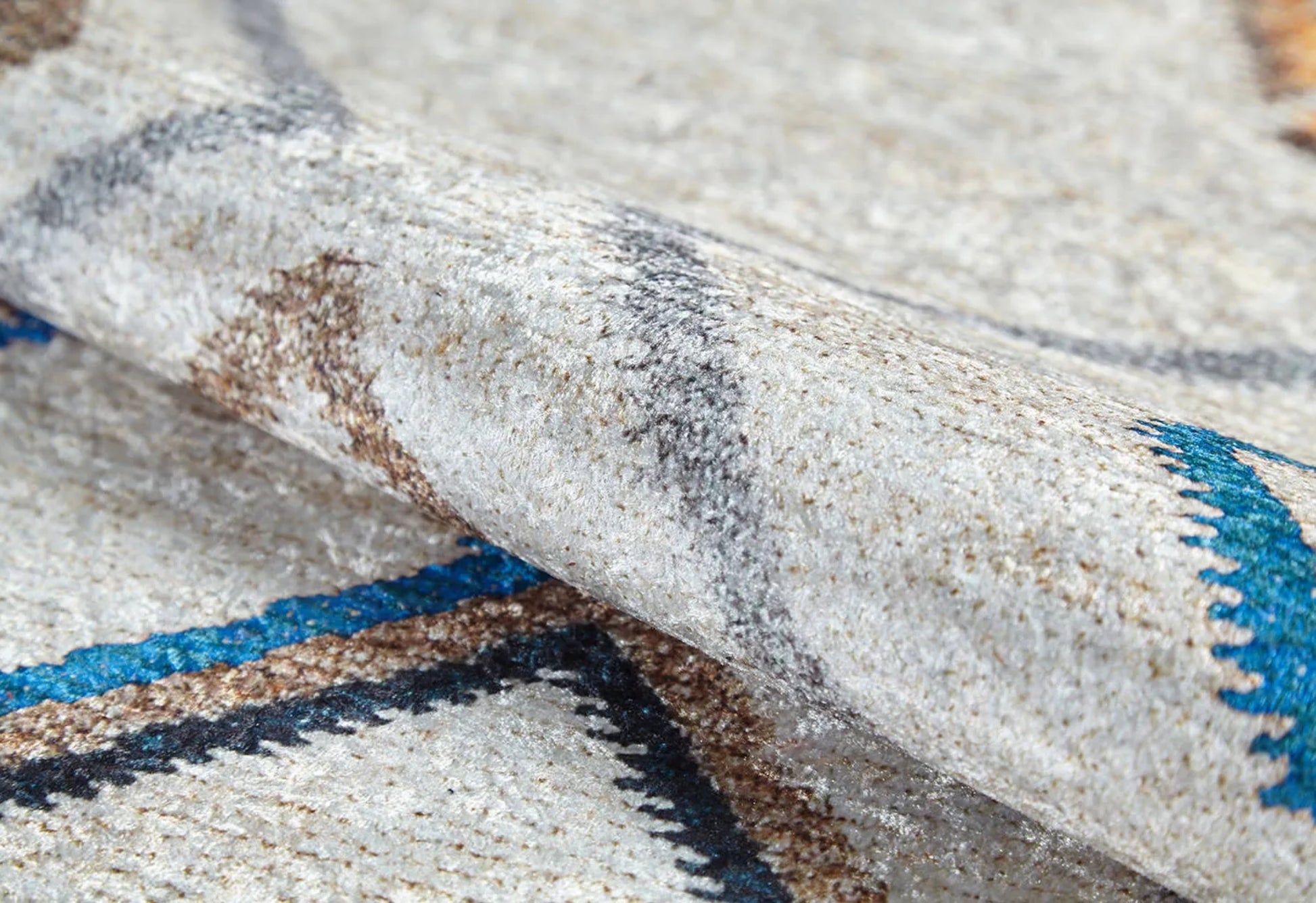 Kowal Krem Geometrik Dijital Baskı Halı Halınet