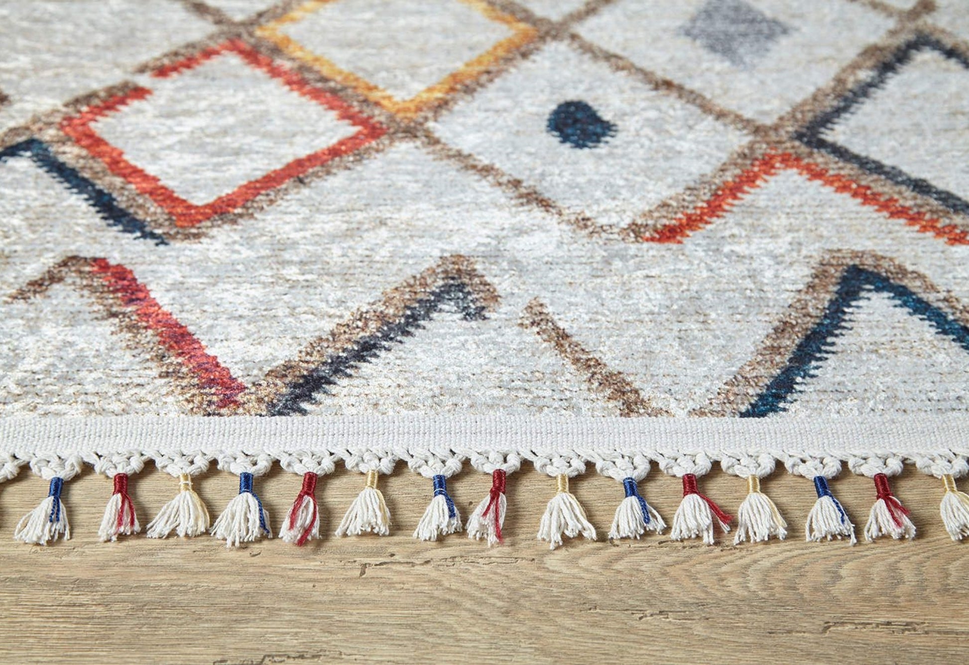 Koscian Krem Geometrik Dijital Baskı Halı Halınet