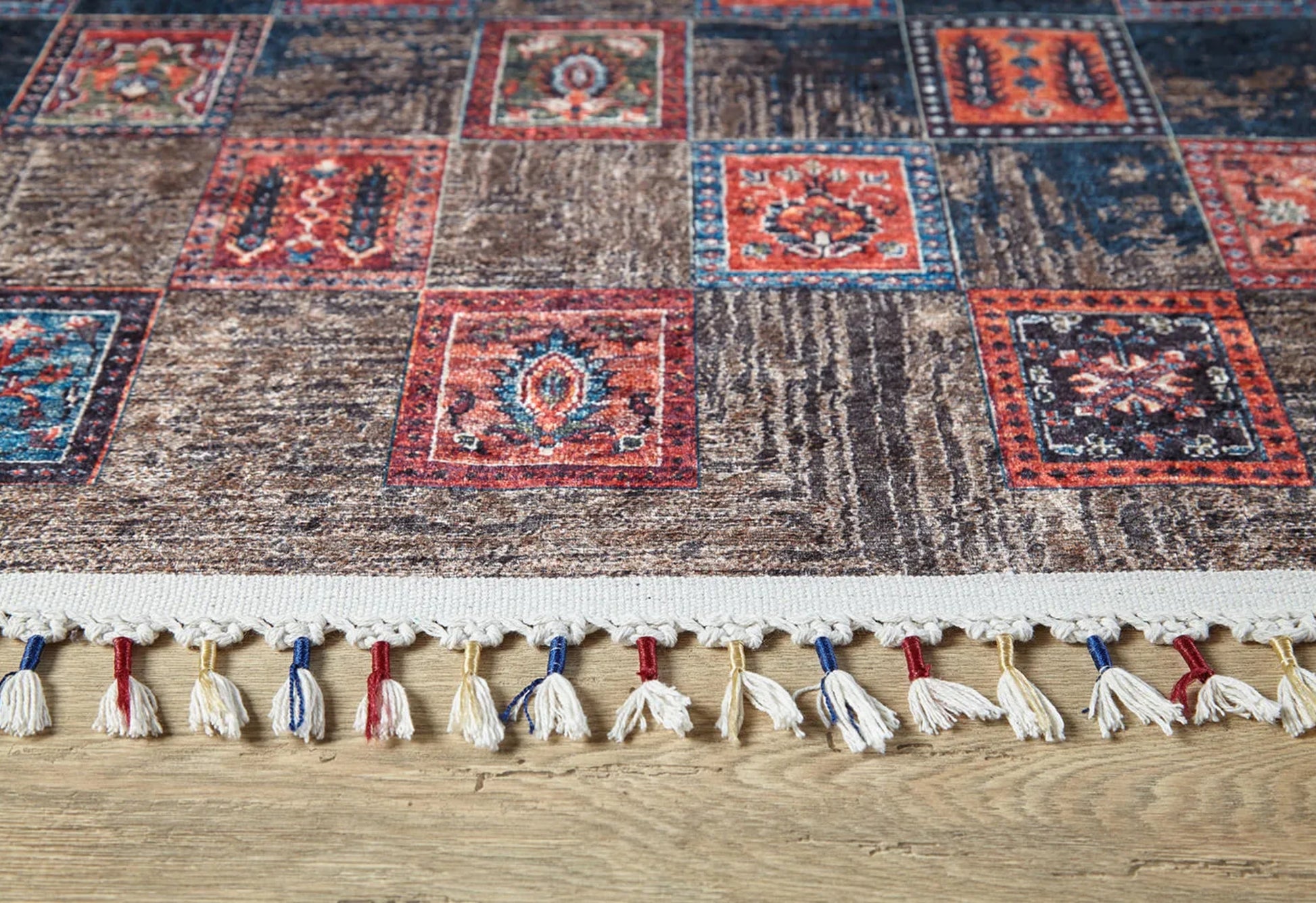 Koprzywnica Lacivert Geometrik Dijital Baskı Halı Halınet