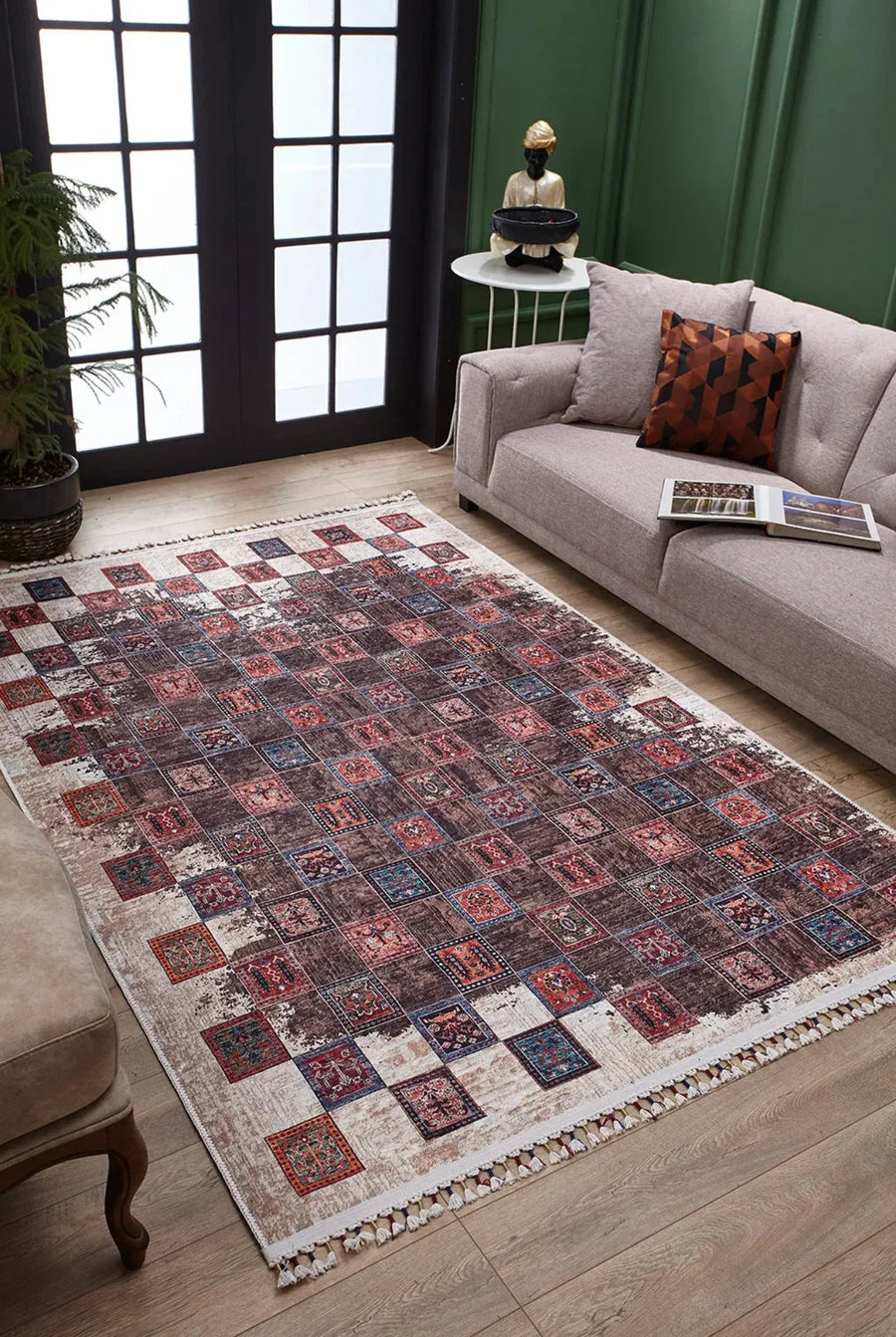 Klasik Modern Halı - Yıkanabilir - Kaymaz Taban - Pati Dostu