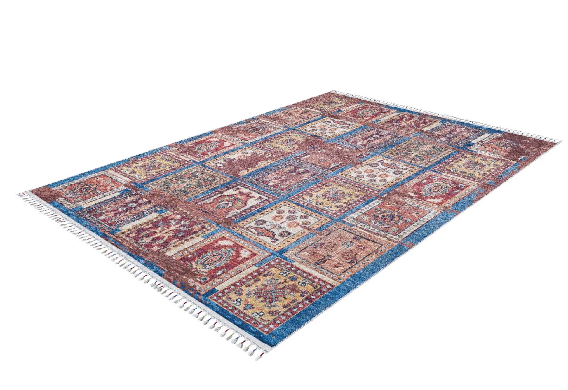 Konstancin Kırmızı Patchwork Dijital Baskı Halı Halınet