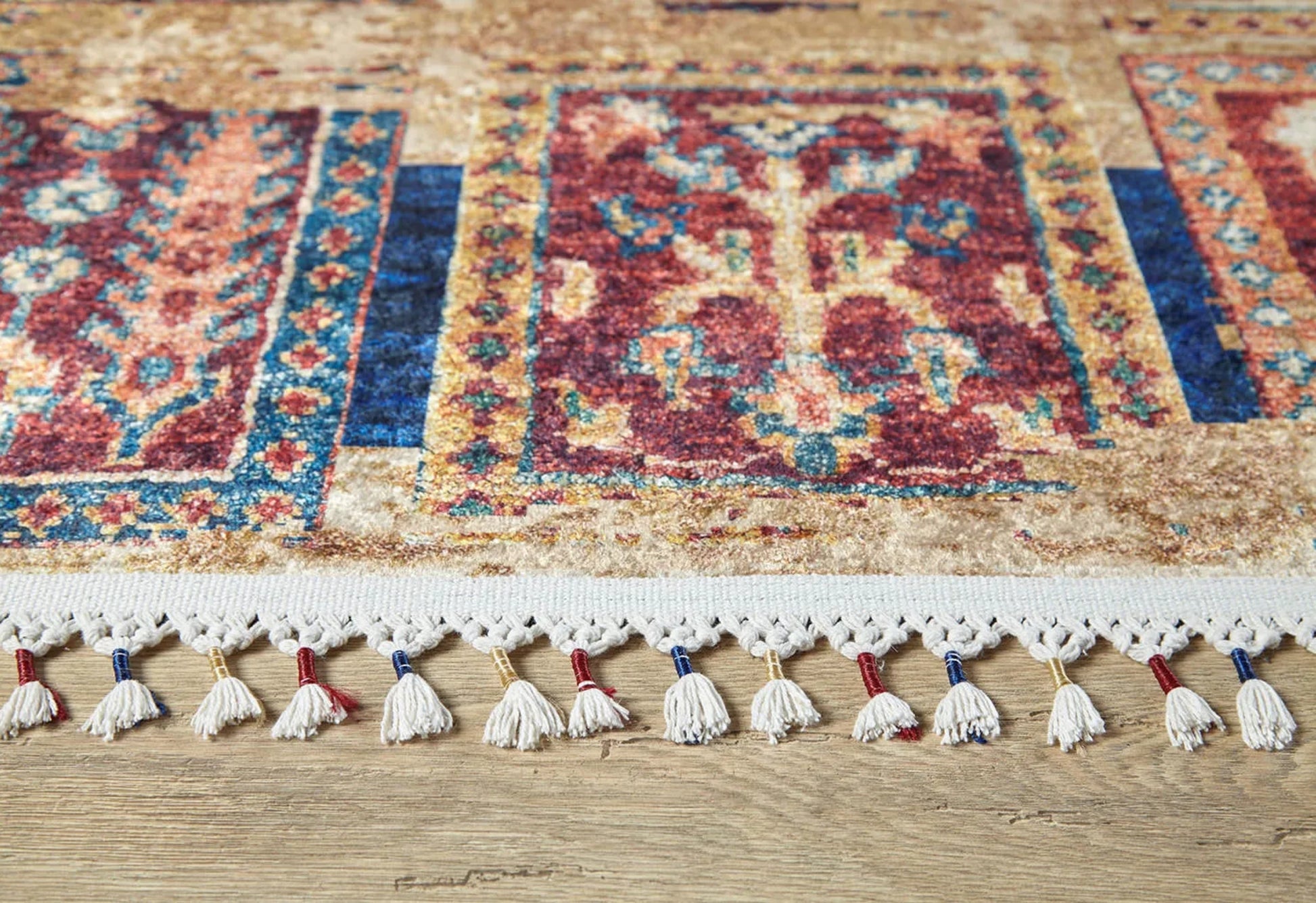 Kolo Kahverengi Patchwork Dijital Baskı Halı Halınet