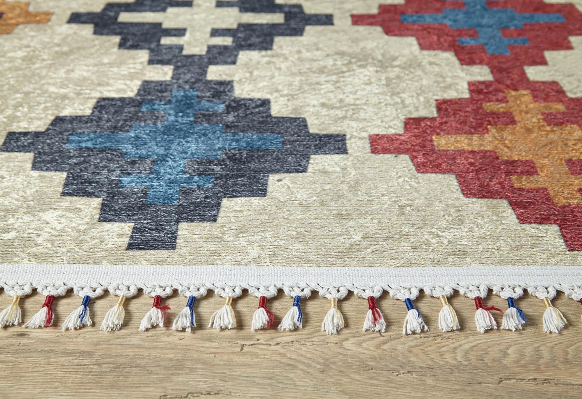 Kolonowskie Kırmızı Geometrik Dijital Baskı Halı Halınet