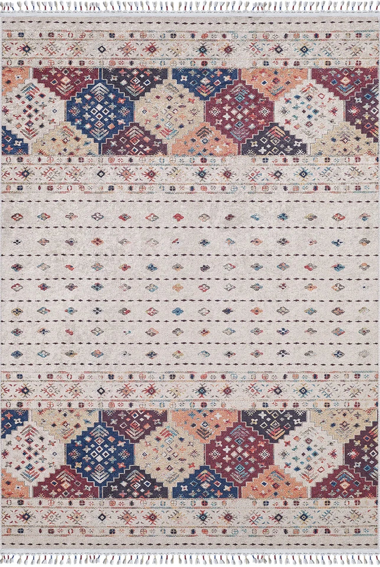 Kolno Bej Geometrik Dijital Baskı Halı Halınet