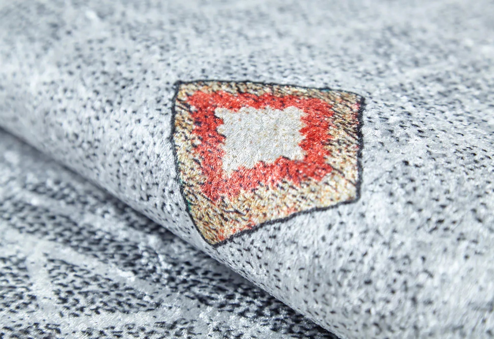 Kobylin Gri Geometrik Dijital Baskı Halı Halınet