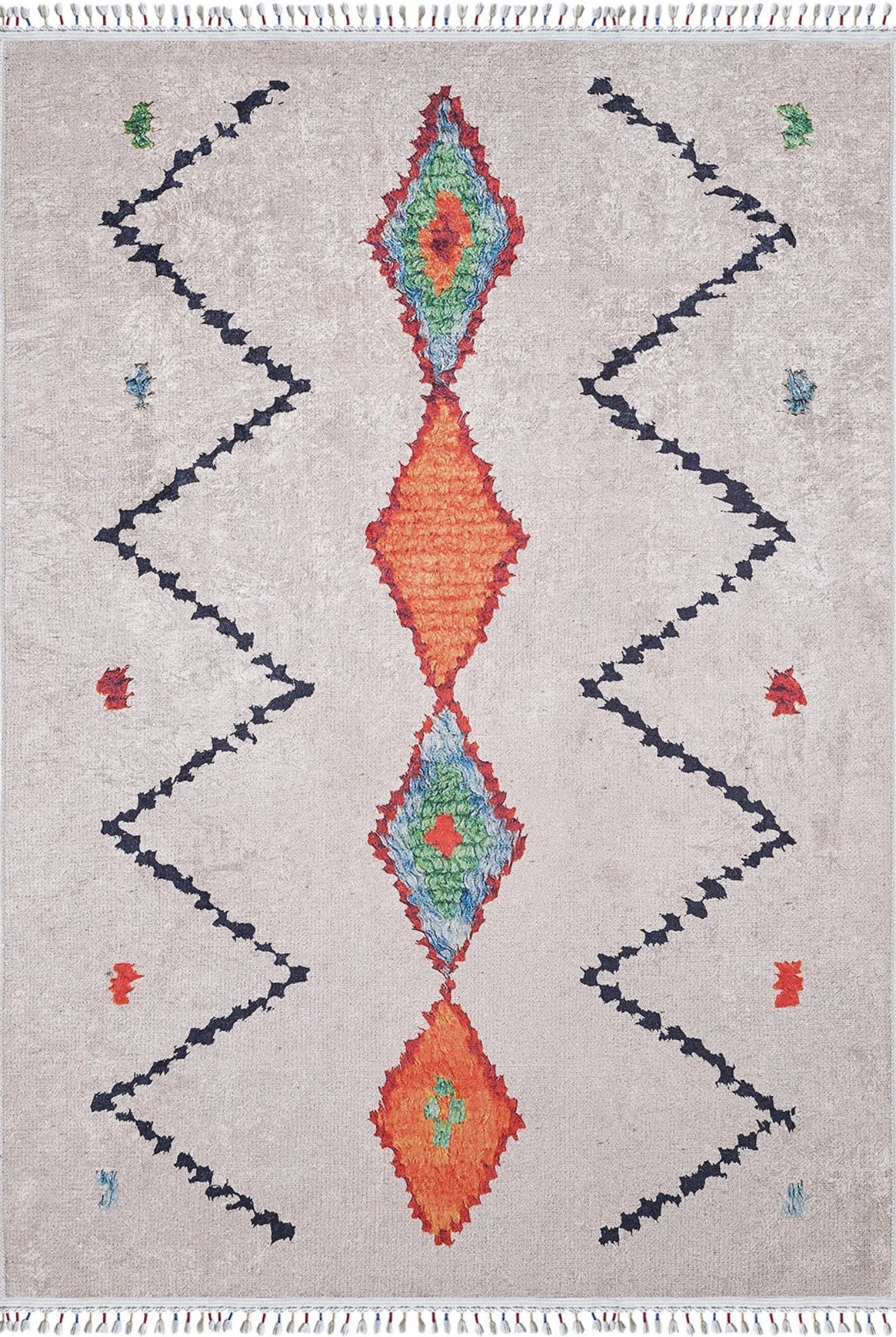 Wroclawskie Bej Geometrik Dijital Baskı Halı Halınet