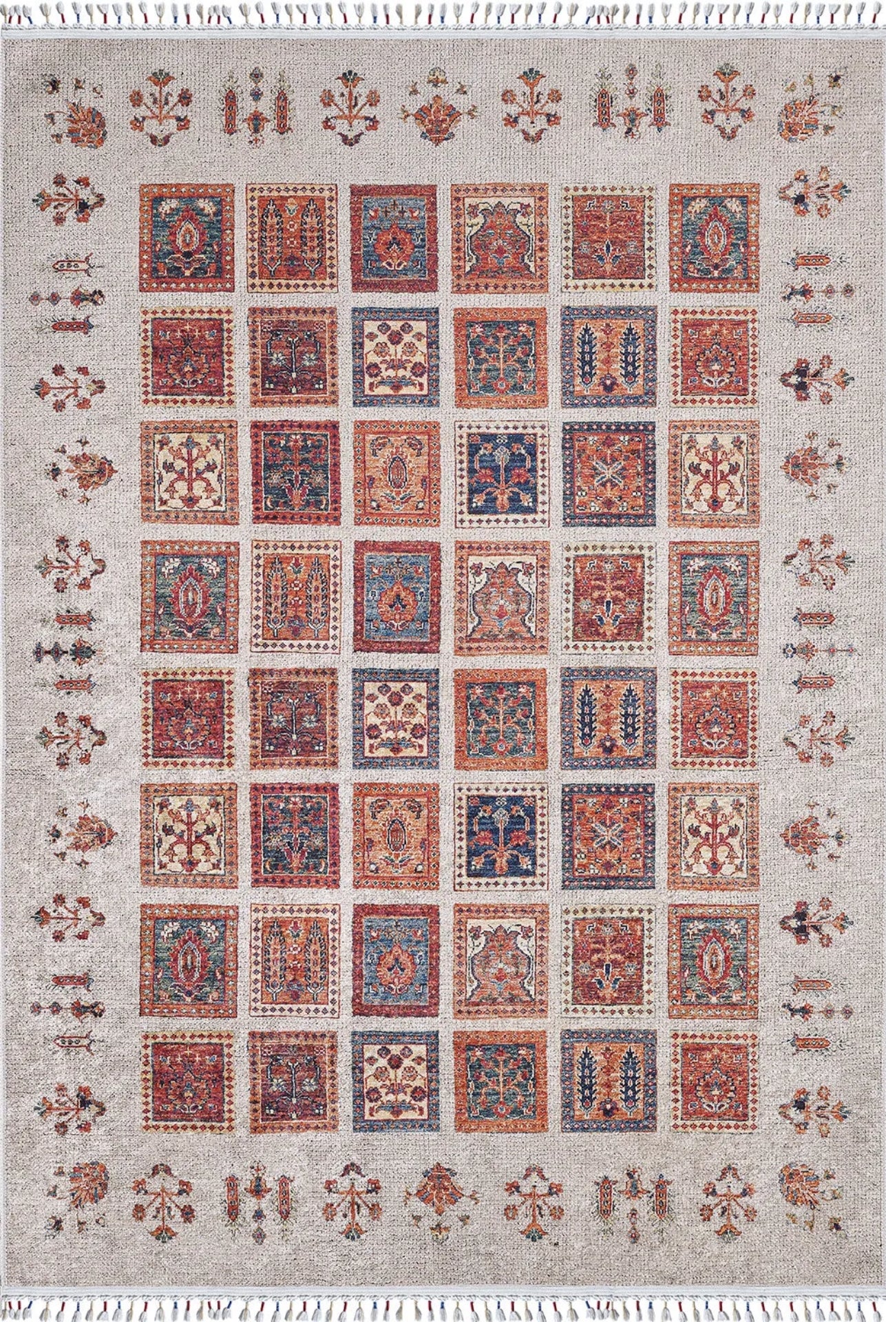 Leczyca Kırmızı Geometrik Dijital Baskı Halı Halınet