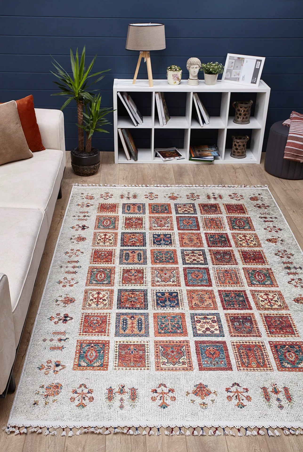 Leczyca Kırmızı Geometrik Dijital Baskı Halı Halınet