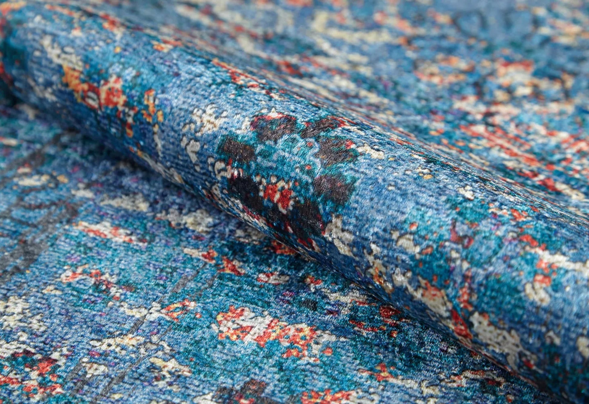 Lowicz Mavi Klasik Dijital Baskı Halı Halınet