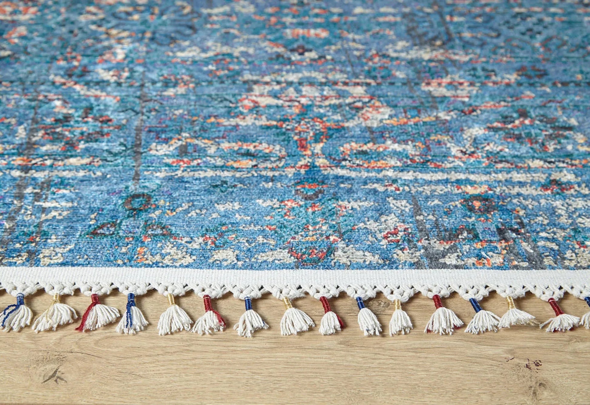 Lowicz Mavi Klasik Dijital Baskı Halı Halınet