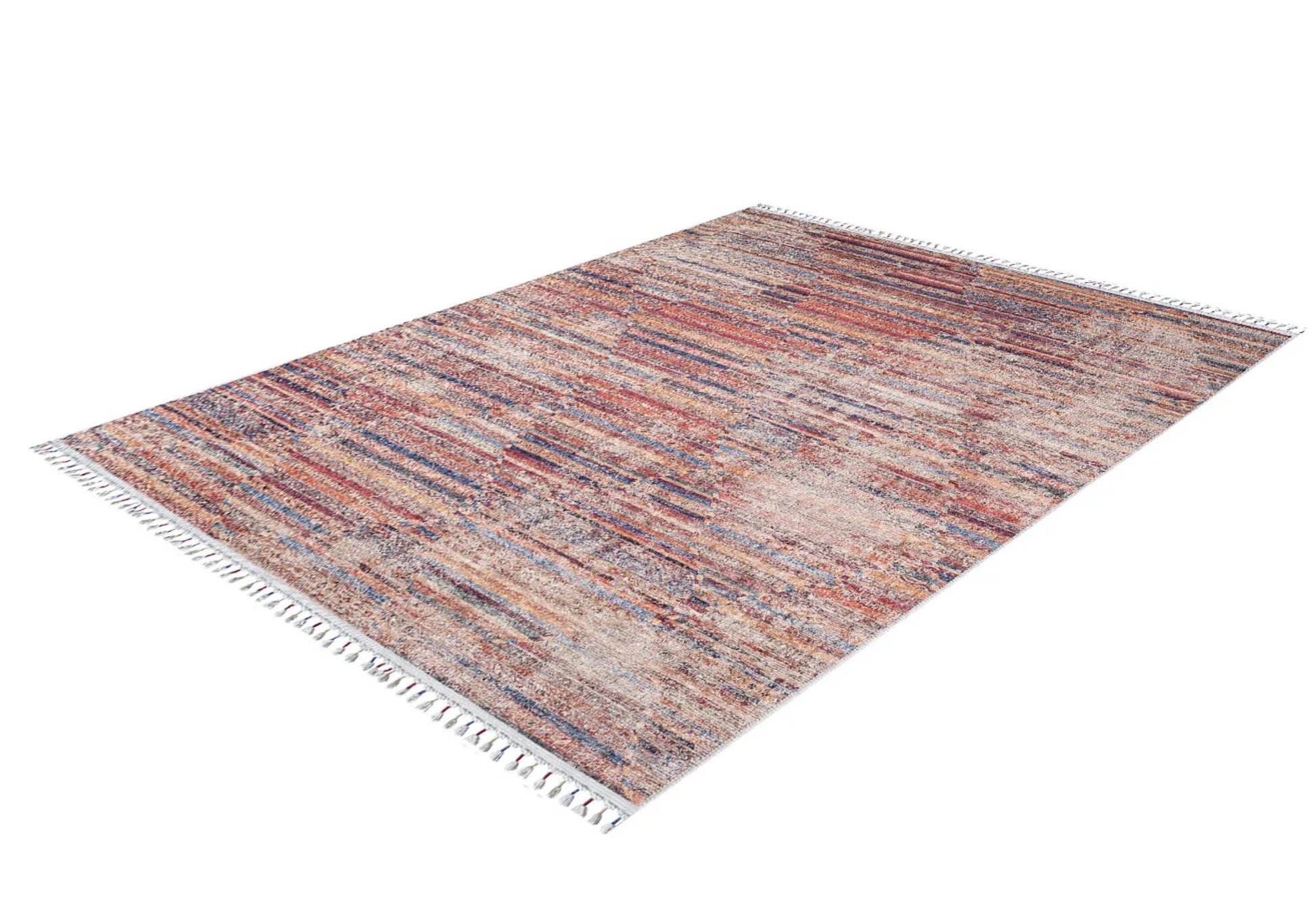 Miasteczko Kırmızı Çizgili Dijital Baskı Halı Halınet