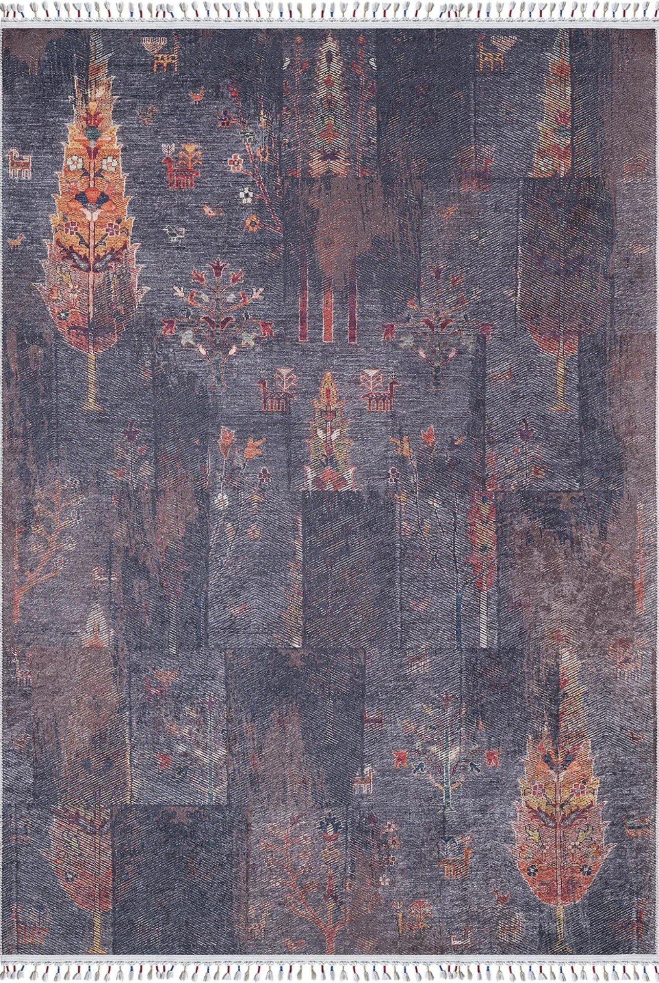 Miastko Lacivert Klasik Dijital Baskı Halı Halınet