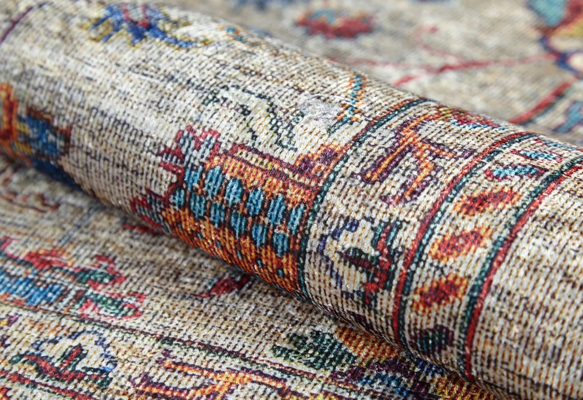 Miejska Gri Klasik Dijital Baskı Halı Halınet