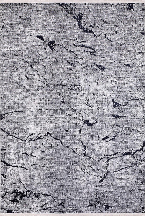 Gri Dokulu Modern Halı - Yıkanabilir - Kaymaz Taban - Pati Dostu